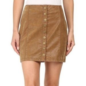 Free People Tan Brown Oh Snap Vegan Suede Mini Skirt - 10